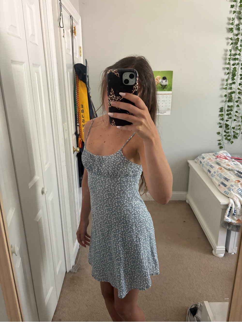 Princess Polly Light Blue Floral Mini Slip Dress